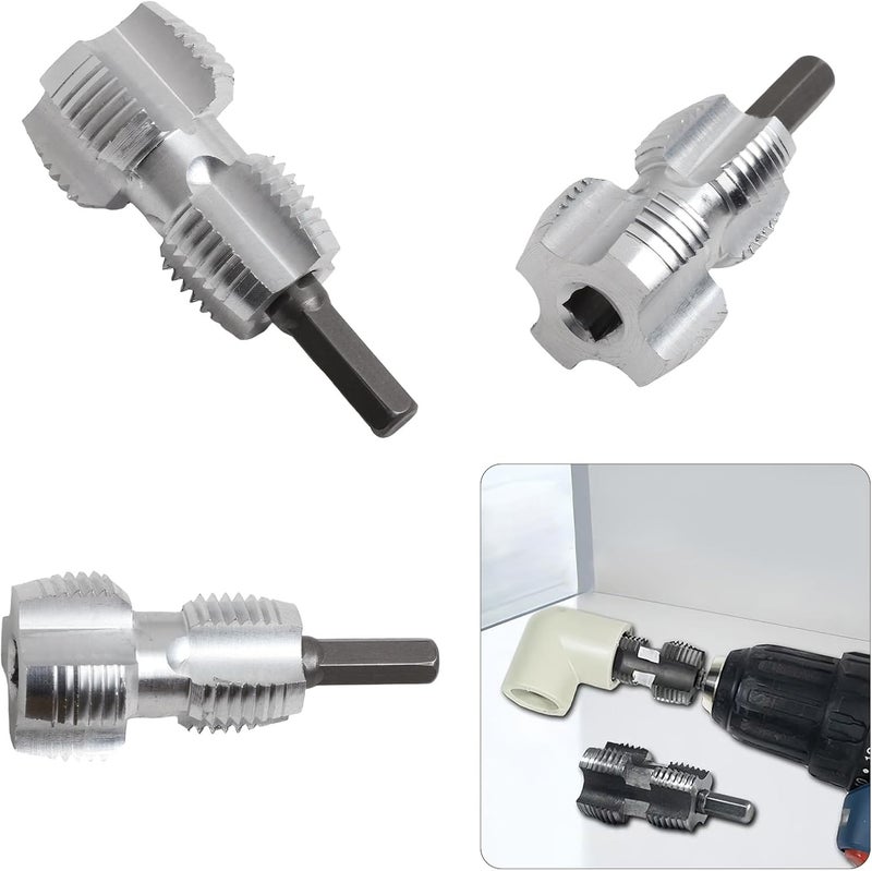 CRIDENG Dual Size Integrated Internal Pipe Threading Tool For 4 Point (20mm Outer Diameter) / 6 Point (25mm Outer Diameter) PVC Plastic Pipes, Water Pipe Internal Thread Opener For Electric Drill - Image 5